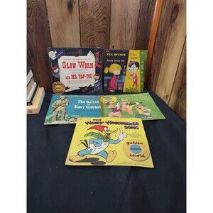 Lot Of Children's 45 Records Woody Woodpecker Walt Disney Davy Crocket Jesus